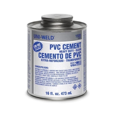 United Elchem 1546S LOW VOC PVC SOLVENT CEMENT, 16 OZ, LIQUID, CLEAR, 094  002 1546S